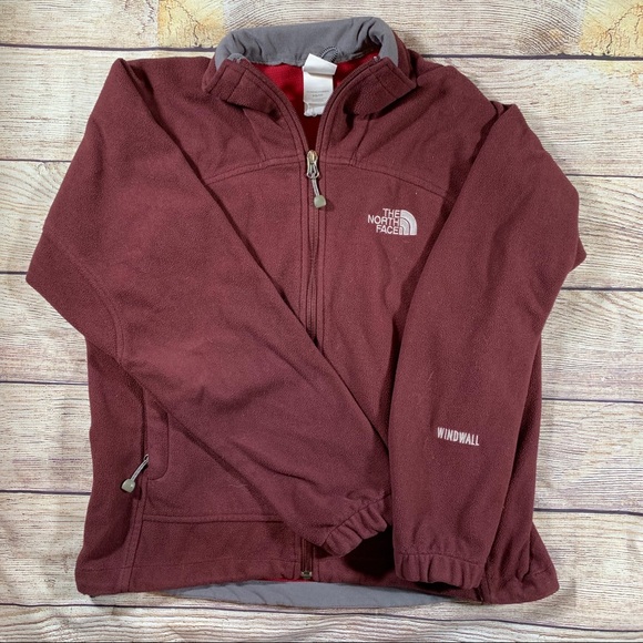 Burgundy Full Zip Fleece Jacket Xs 